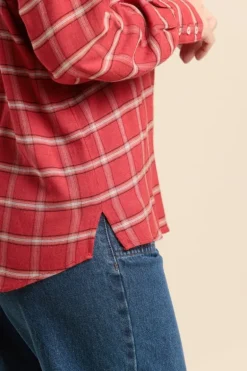 Femme Mat de Misaine chemise CHARME à carreaux en laine/viscose