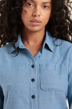 Femme Mat de Misaine chemise courte CORVETTE avec dos boutonné