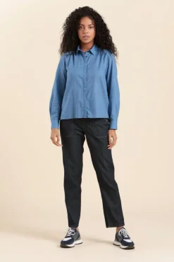 Femme Mat de Misaine chemise rayée CAMBO en crêpe de coton