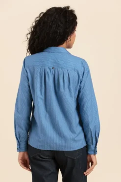 Femme Mat de Misaine chemise rayée CAMBO en crêpe de coton