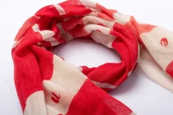 Femme Mat de Misaine echarpe en laine imprimé corail