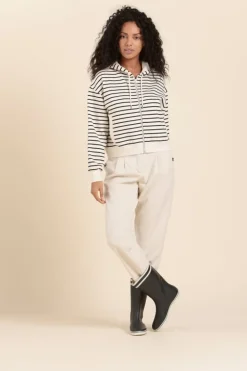 Femme Mat de Misaine Gilet zippé rayé à capuche MAEL