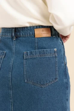 Femme Mat de Misaine jupe longue JASPER en jeans