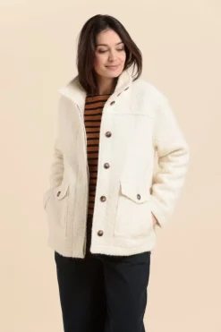 Femme Mat de Misaine manteau court FLAQUE en lainage