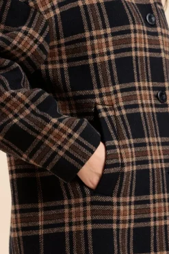 Femme Mat de Misaine manteau long FINLANDE à carreaux