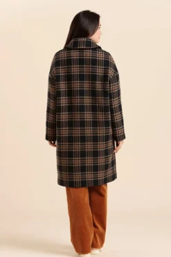 Femme Mat de Misaine manteau long FINLANDE à carreaux