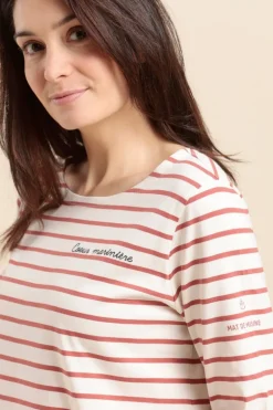 Femme Mat de Misaine mariniere avec broderie coeur