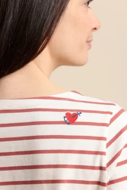 Femme Mat de Misaine mariniere avec broderie coeur