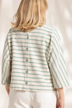 Femme Mat de Misaine Marinière cardigan MACOUBA en coton bio