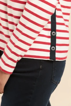 Femme Mat de Misaine Marinière MYRA avec bande boutonnée côtés en coton bio