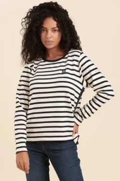 Femme Mat de Misaine Marinière MYRA avec bande boutonnée côtés en coton bio