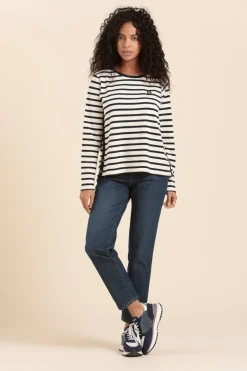 Femme Mat de Misaine Marinière MYRA avec bande boutonnée côtés en coton bio