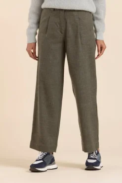 Femme Mat de Misaine pantalon large POUPE en flanelle