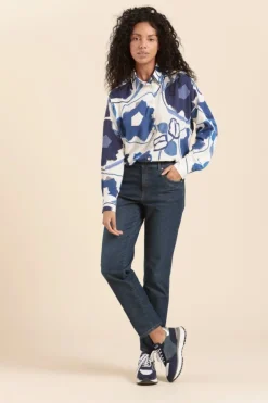 Femme Mat de Misaine pantalon PANILLO en denim bleu