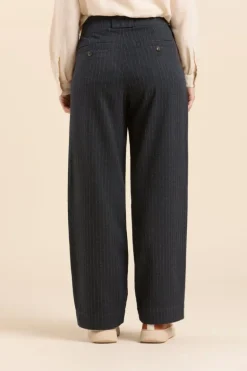 Femme Mat de Misaine pantalon POULIE en flanelle fines rayures