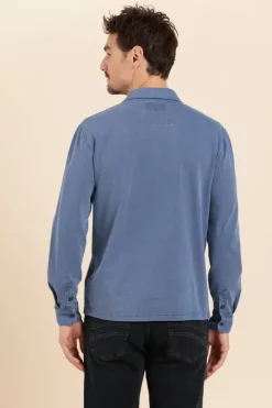 Homme Mat de Misaine polo MAGENTA avec détails rayés