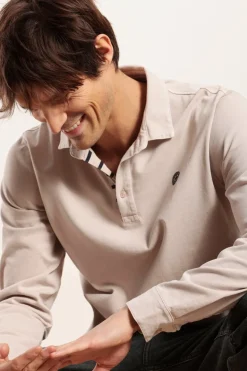 Homme Mat de Misaine polo MAGENTA avec détails rayés