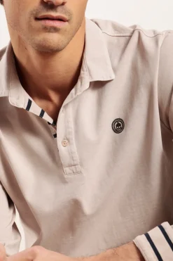 Homme Mat de Misaine polo MAGENTA avec détails rayés