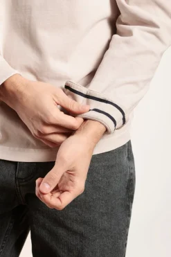 Homme Mat de Misaine polo MAGENTA avec détails rayés