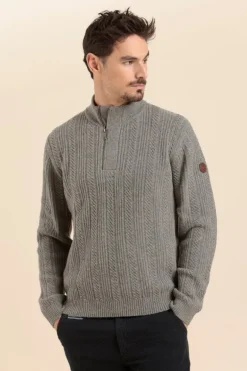 Homme Mat de Misaine pull camionneur zippé torsadé TWIST
