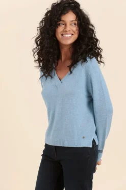 Femme Mat de Misaine pull col V TORINO en laine