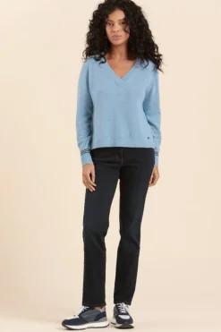 Femme Mat de Misaine pull col V TORINO en laine