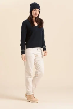 Femme Mat de Misaine pull col V TORINO en laine