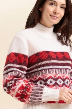 Femme Mat de Misaine pull jacquard THOLEN en laine