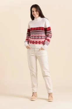 Femme Mat de Misaine pull jacquard THOLEN en laine