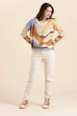 Femme Mat de Misaine pull TRACADIE motif camouflage en laine