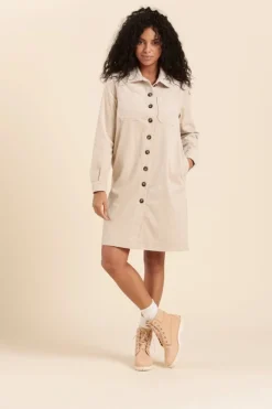 Femme Mat de Misaine Robe chemise en velours