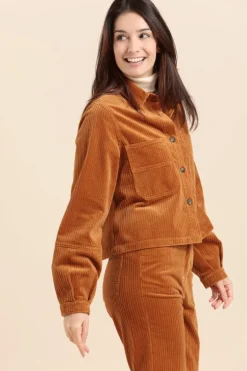 Femme Mat de Misaine veste courte en velours VINTA